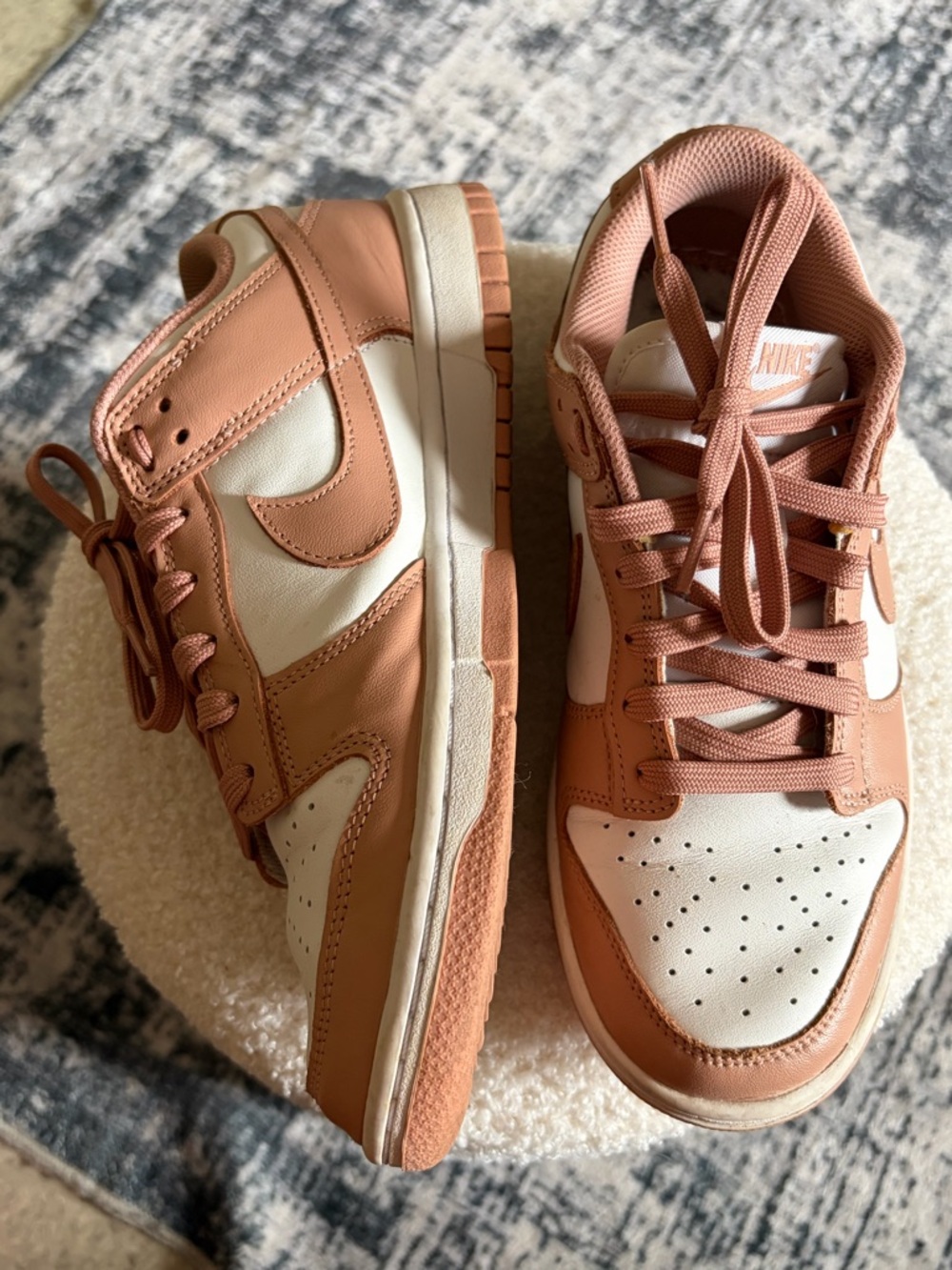 Nike Women’s Low-Top Sneakers in Peach and White